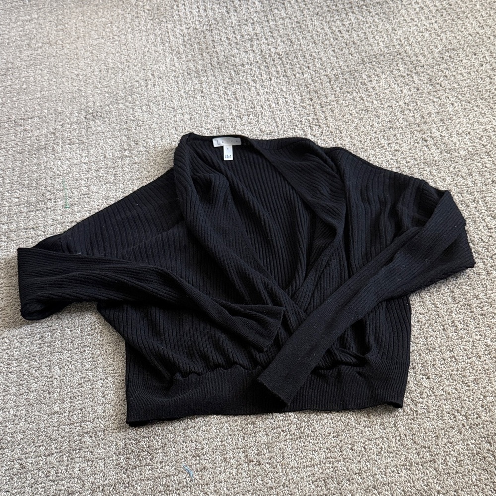Nordstrom Leith Black Ribbed Knitwear